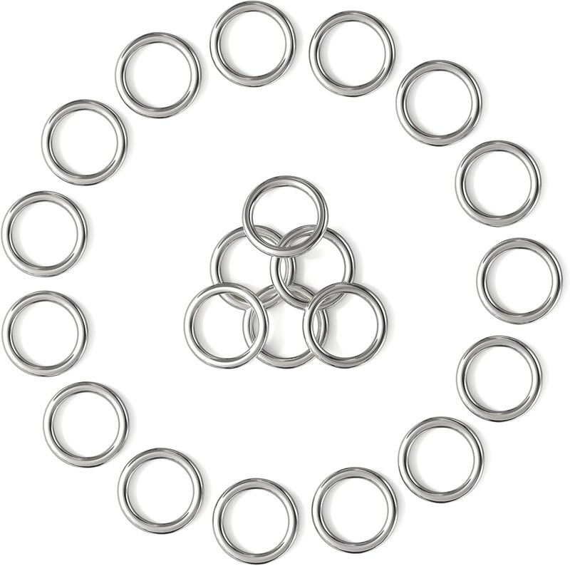 BEYOURD 3/4 inch Metal O Rings, Stainless Steel Round Ring Buckles, Solid Welded Metal Loop for Dog Collars, Macrame, Hanging Strap Slings - Image 1